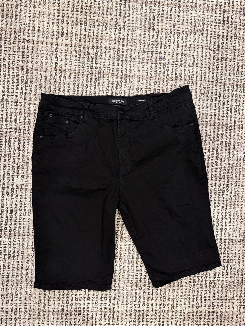 Kenneth Cole Black Slim Stretch Flat-Front Men's Shorts